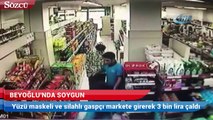 Beyoğlu'nda market soygunu kamerada