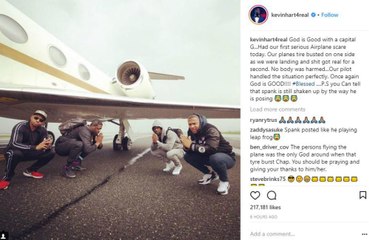 Kevin Hart relata el 'grave incidente' que sufrió su avión al aterrizar en Boston