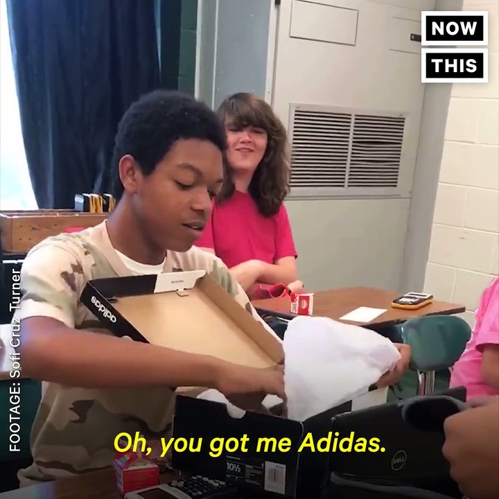This teen started crying when his friend bought him a pair of sneakers he needed