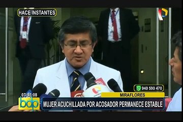 Miraflores: mujer acuchillada por acosador permanece estable