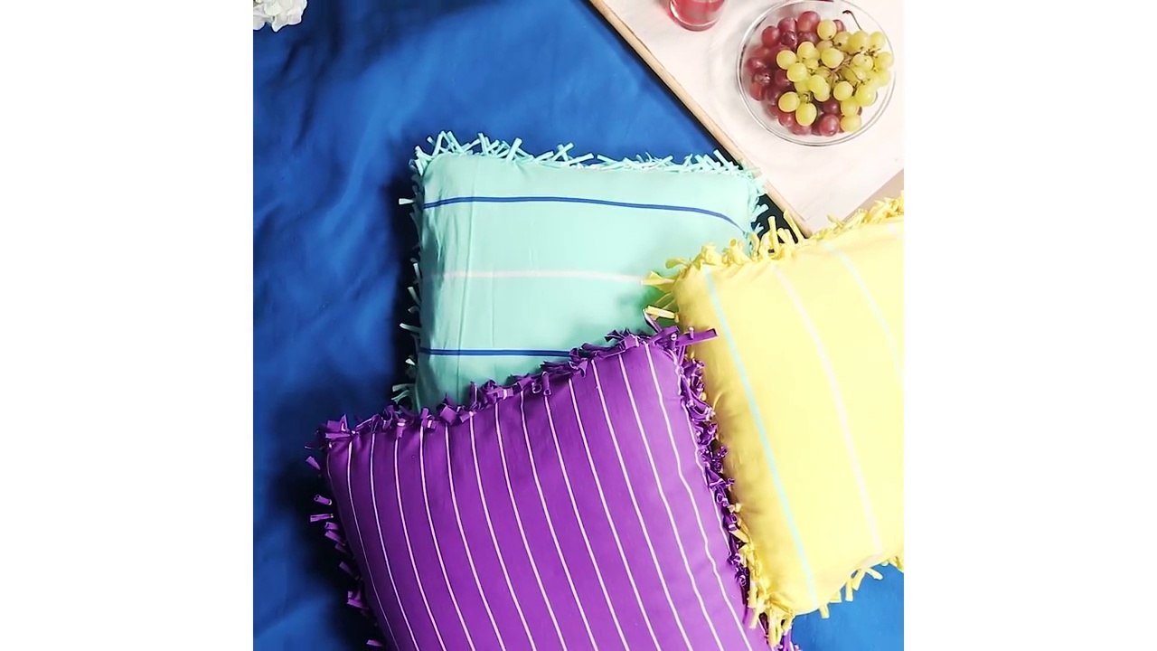 How to turn your old T-shirt into a pillowcase (NO SEWING) _ Daily crafts