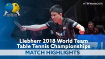 2018 World Team Championships Highlights | Tomokazu Harimoto vs Wong Chun Ting (R16)