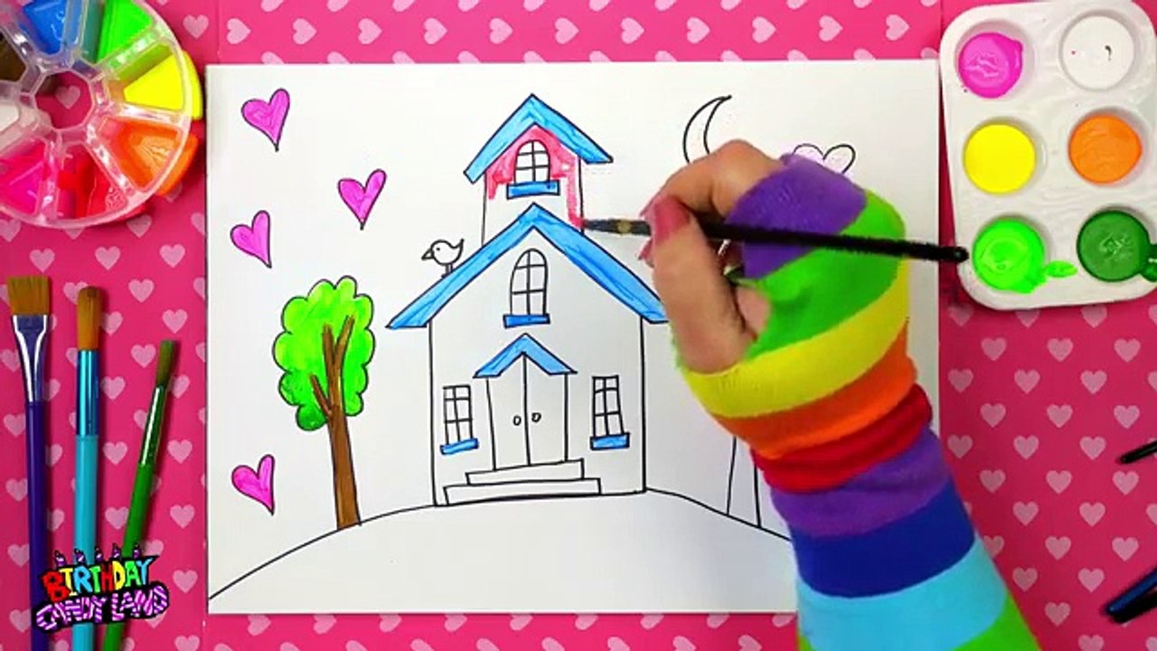 Renk Çizmek ve Çocuklar ve Çocukların Kuş Boyama Sayfaları ile Boyuna Bir Boyacılığı Boya