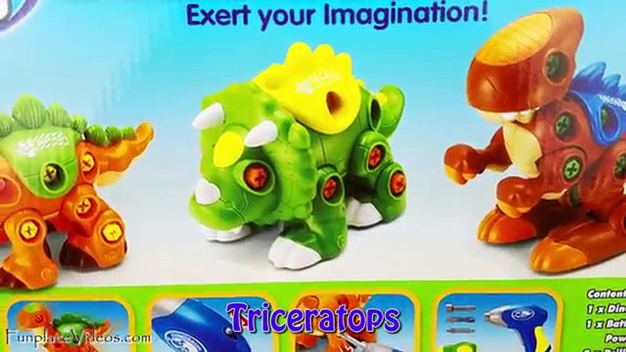 Learn Create a Dinosaur Dino Names Triceratops Video Kids Toddler Toys Learning Children DIY Babies