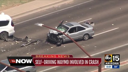 Self-driving Waymo involved in crash in Chandler