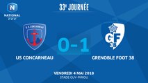 J33 : US Concarneau - Grenoble Foot 38 (0-1), le résumé