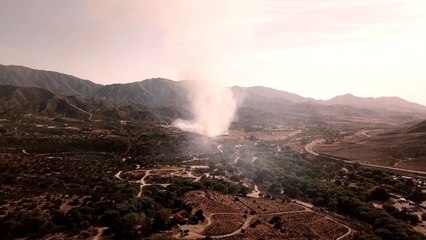 Drone flies near Brush Fire