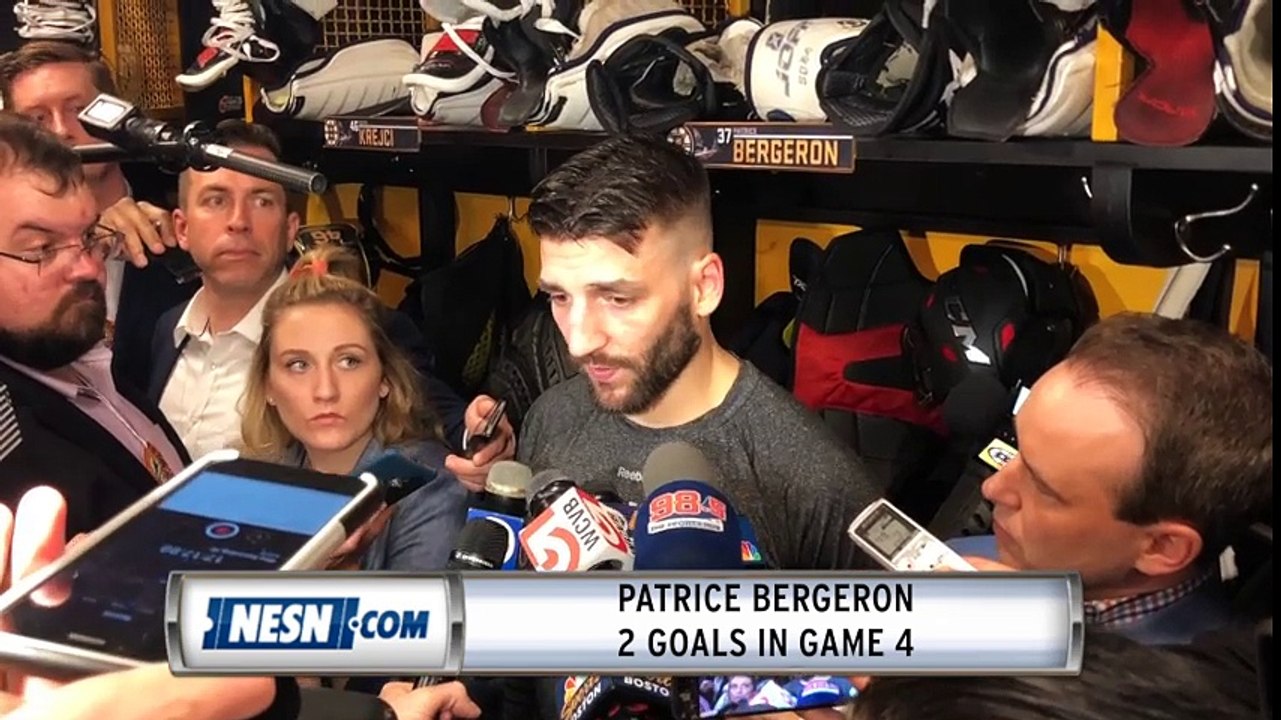 Patrice Bergeron Game 4 Media Scrum
