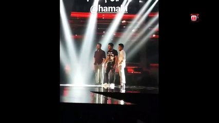 حسين بن حاج اثناء التدريب قبل العرض المباشر الخامس في ذا فويس