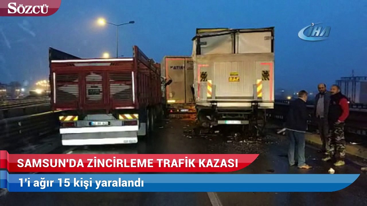 Samsun’da 12 aracın karıştığı zincirleme trafik kazasında 15 kişi yaralandı