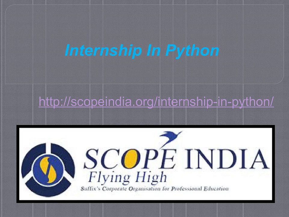 Internship In Python