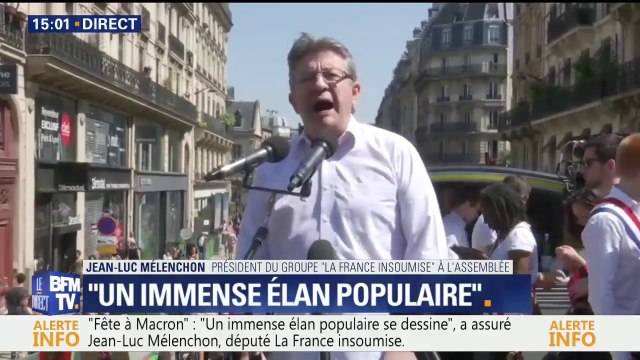 Cheminots, la France populaire vous aime , scande Mélenchon lors de la fête à Macron