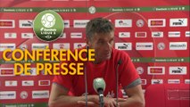 Conférence de presse Nîmes Olympique - Gazélec FC Ajaccio (4-0) : Bernard BLAQUART (NIMES) - Albert CARTIER (GFCA) - 2017/2018