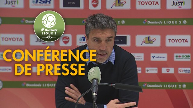 Conférence de presse Valenciennes FC - Stade de Reims (1-3) : Réginald RAY (VAFC) - David GUION (REIMS) - 2017/2018