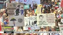 Miles protestan en Francia contra políticas de austeridad de Macron