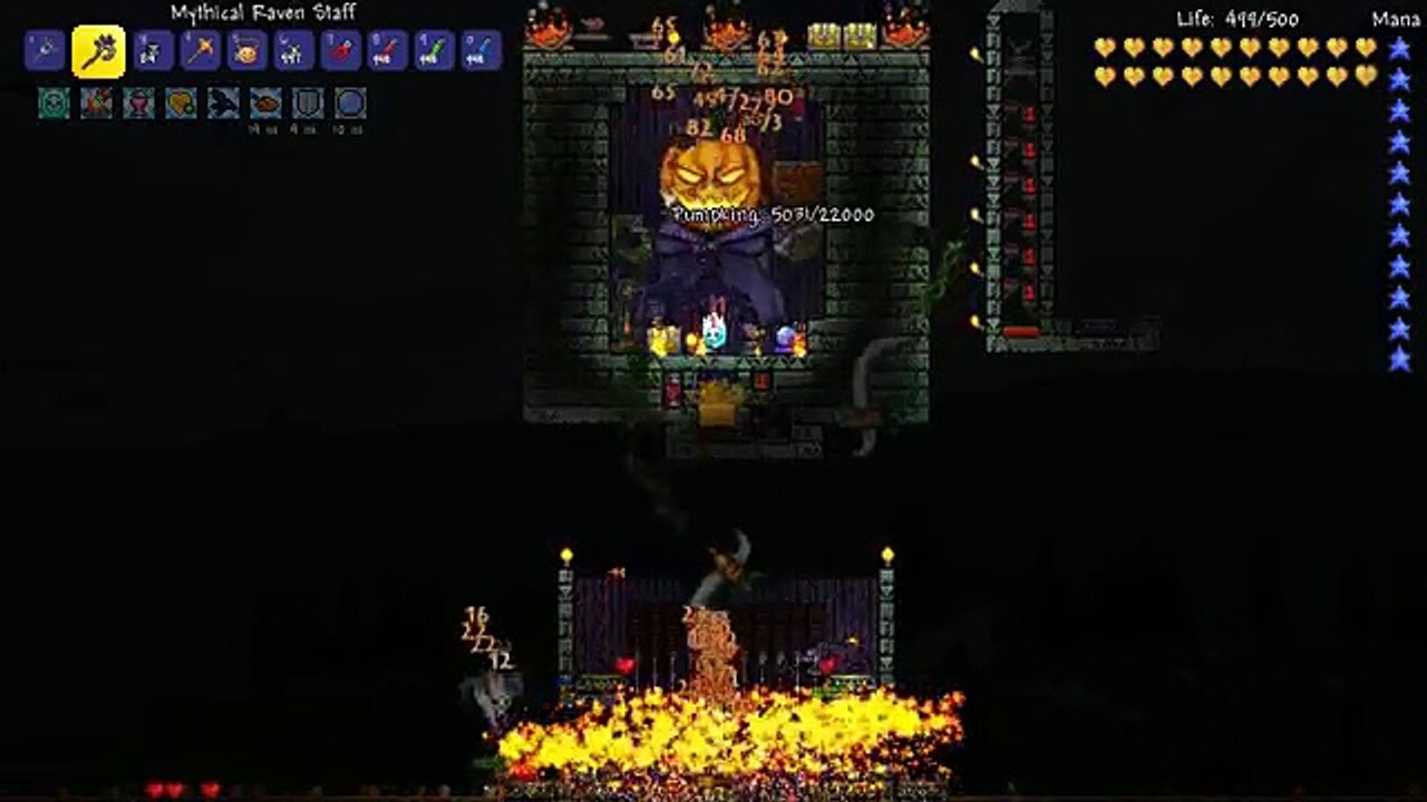 Terraria AFK Pumpkin Moon Wave 15 Farm (1.3 bosses)