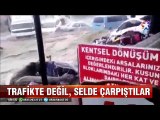 Ankara Mamak Neşet Ertaş caddesindeki sel otomobilleri bu hale getirdi