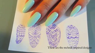 Mint Mehndi | Nail Painting Timelapse