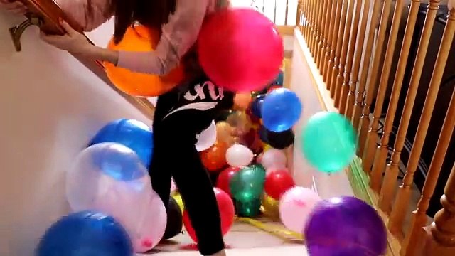 Sliding Down The Stairs on Giant Fish Balloons / Jake and Ty