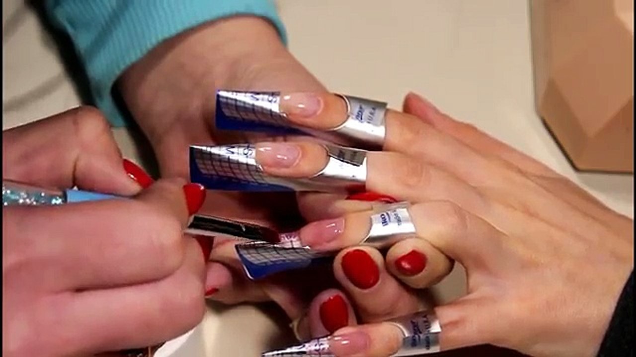 Наращивание ногтей акригелем под гель лак. Дизайн геометрия лиса.