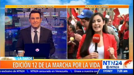 Grupo de colombianos salieron a las calles en la Gran Marcha Nacional por la Vida