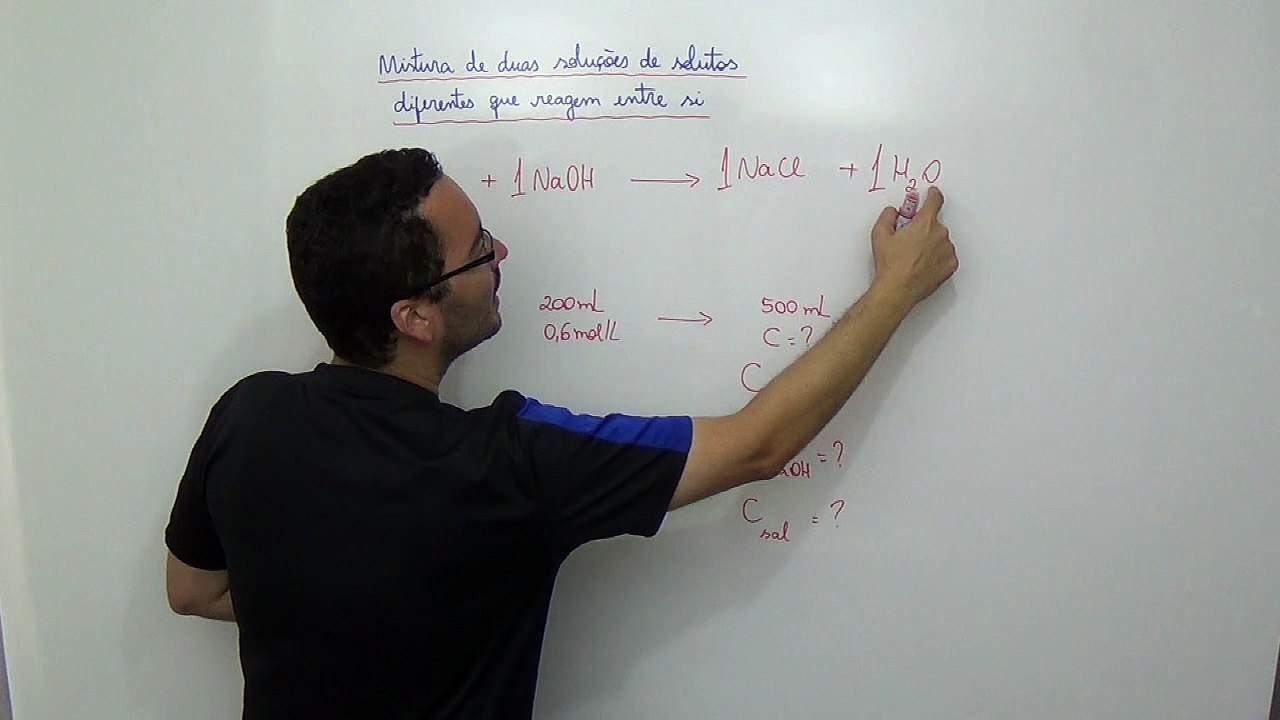 Aula 12 - Mistura de duas soluções de solutos diferentes que reagem entre si - Parte 1