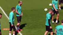 راموس يتدخل بعد توتر بين فاسكيز و كروس في تدريبات ريال مدريد قبل مباراة برشلونة الكلاسيكو