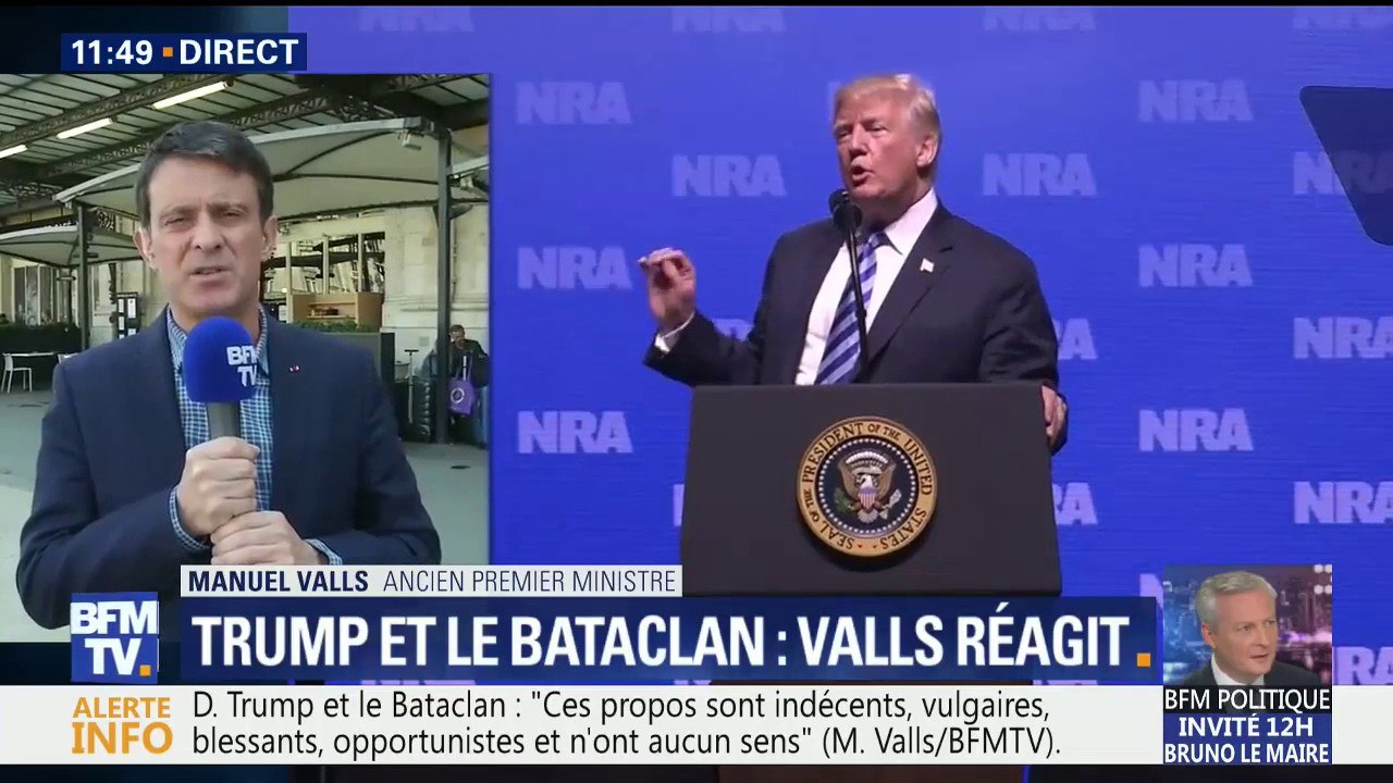 Propos sur le Bataclan: Manuel Valls souhaite "des excuses" de Donald Trump