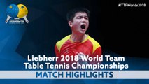 2018 World Team Championships Highlights | Fan Zhendong vs Ruwen Filus (Final)
