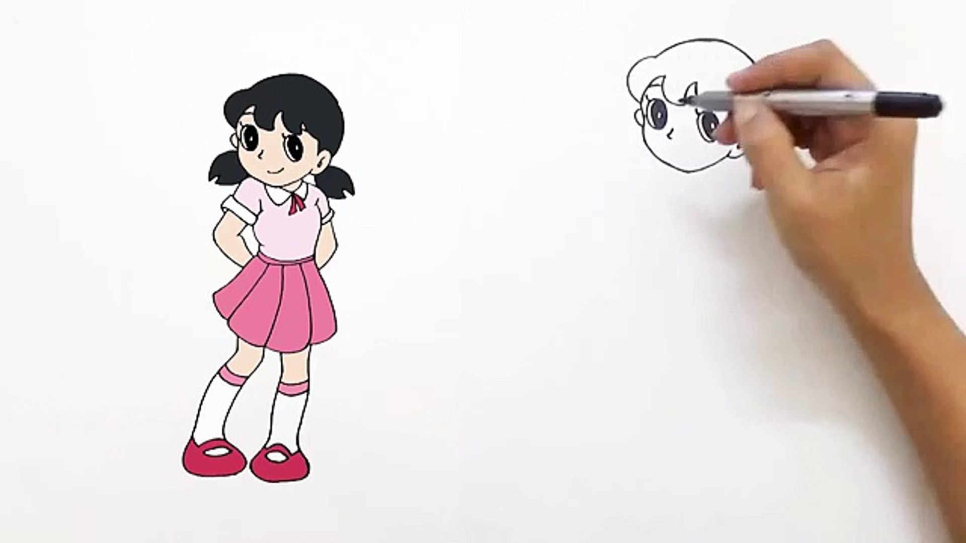 How to draw Shizuka from Doraemon | BoDraw - video Dailymotion