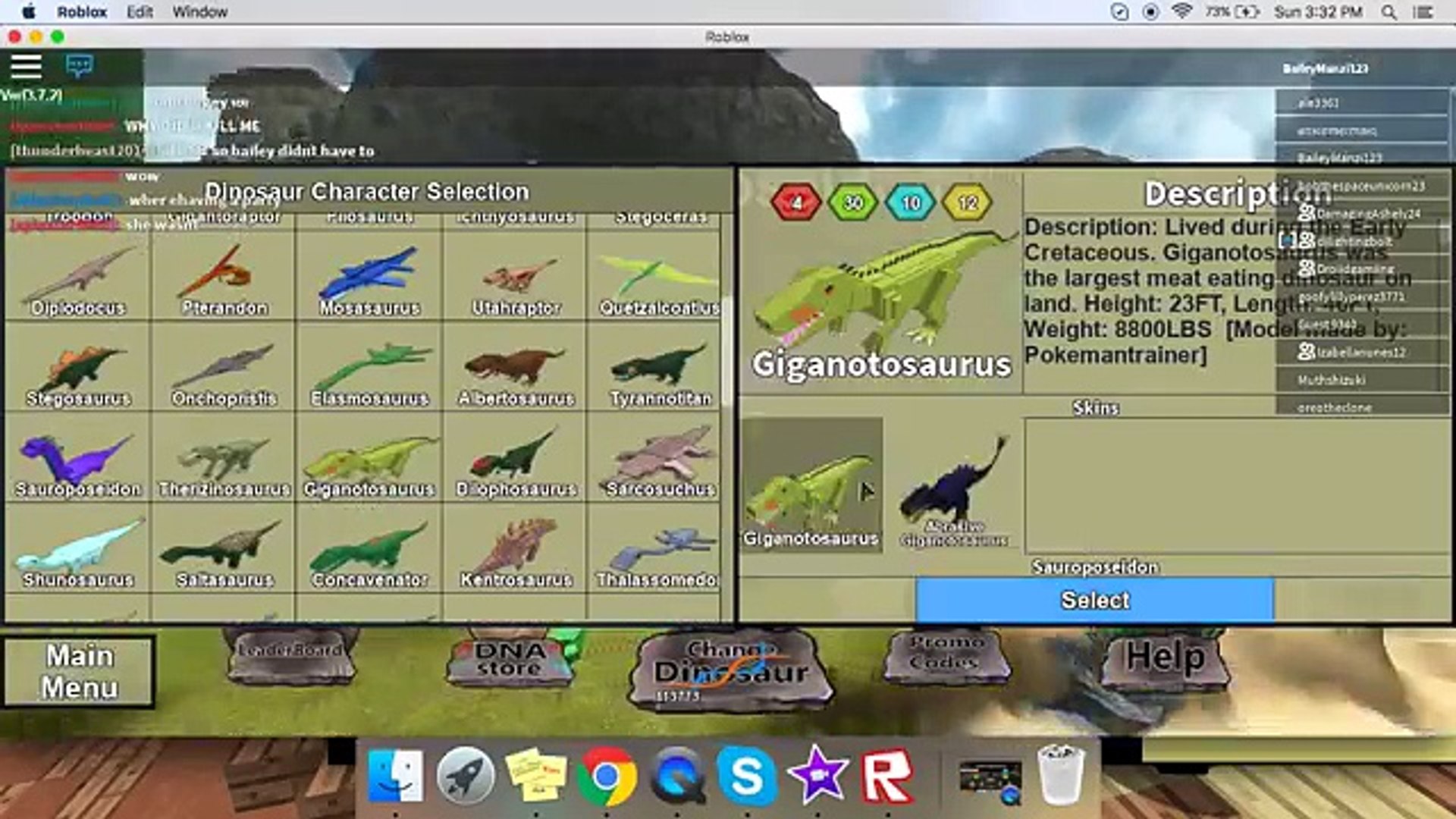 All Dinosaur Simulator Codes