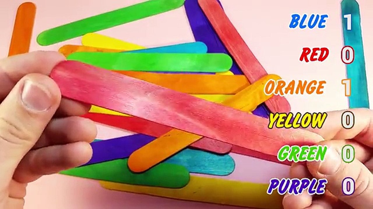 Colors & Numbers Learning with Colored Sticks from Ice Cream | Counting from 1 to 5