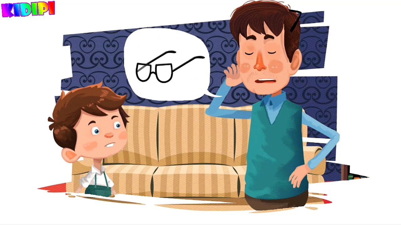 Funny Cartoons For Children - Daddy Loses His Glasses - Kids Cartoon Story