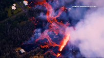WATCH: Aerial footage of homes being hit by lava from the erupting Kilauea volcano in Hawaii. (Video: Reuters)