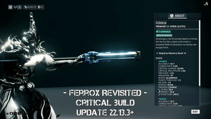Warframe: Ferrox Revisited after the rework 2018 - Critical build - Charged shot - Update 22.13.3+