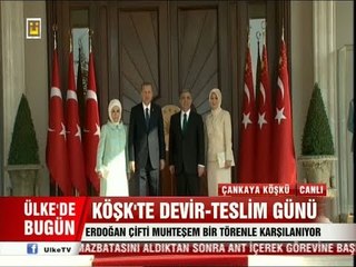 ERDOĞAN ÇİFTİ ÇANKAYA'DA MUHTEŞEM BİR TÖRENLE KARŞILANDI