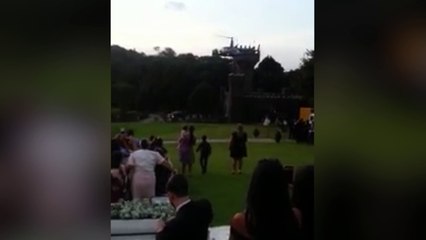 Novia se estrella con helicóptero, pero logra ir a su boda