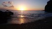 Waves Crashing On Shore During Sunset Waves Crashing On Shore During Sunset