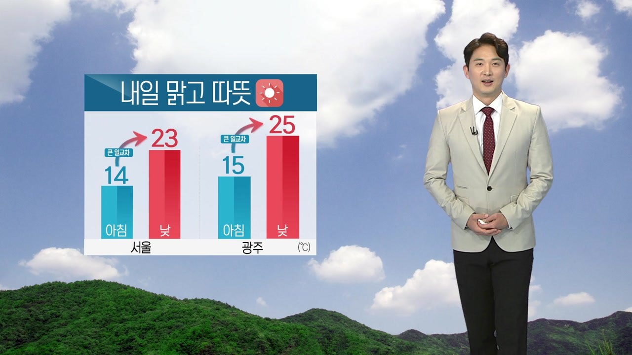 [날씨] 내일 맑고 따뜻...큰 일교차 주의 / YTN