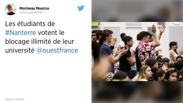Les étudiants de Nanterre votent le blocage illimité de leur université.