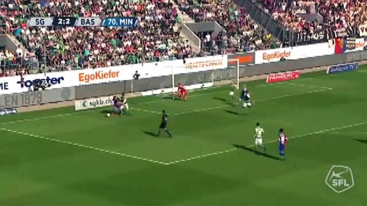 Sankt Gallen 2:3 Basel (Switzerland. Super League. 6 May 2018)
