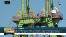 Mueren 2 mineros y 3 permanecen desaparecidos tras temblor en Polonia