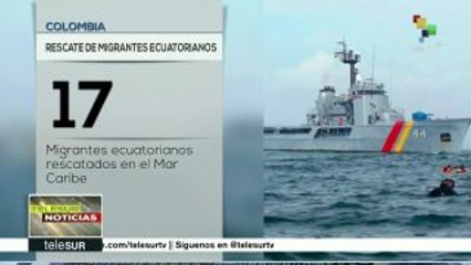 Rescata Armada colombiana a 17 migrantes ecuatorianos en Mar Caribe