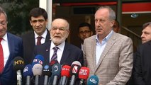 Cumhurbaşkanı adayı ve CHP milletvekili Muharrem İnce Saadet Partisi  ziyareti sonrası açıklamalarda bulundu