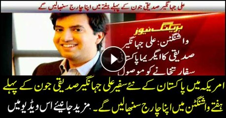 Ali Jahangir Siddiqui Appointed Pakistan's Ambassador To US