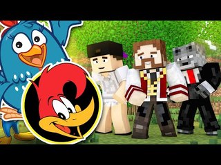 Minecraft: BUILD BATTLE - PICA-PAU OU GALINHA PINTADINHA?! xD (c/ Luiz e Wolff)