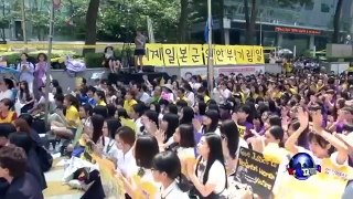 韩国反日集会 抗议者自焚