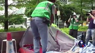 香港拆除占中运动最后一批帐篷