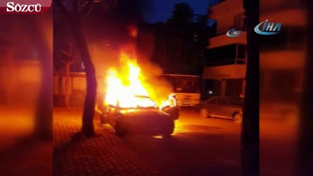 Kardeşine kızıp lüks otomobili yaktı