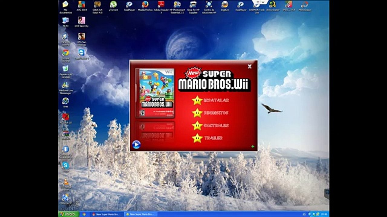 Como descargar e instalar New Super Mario Bros Wii para pc en español FULL!!!